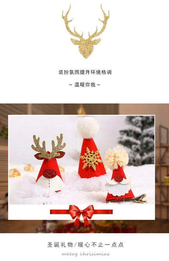 New Christmas decoration  hat hairpin adult children