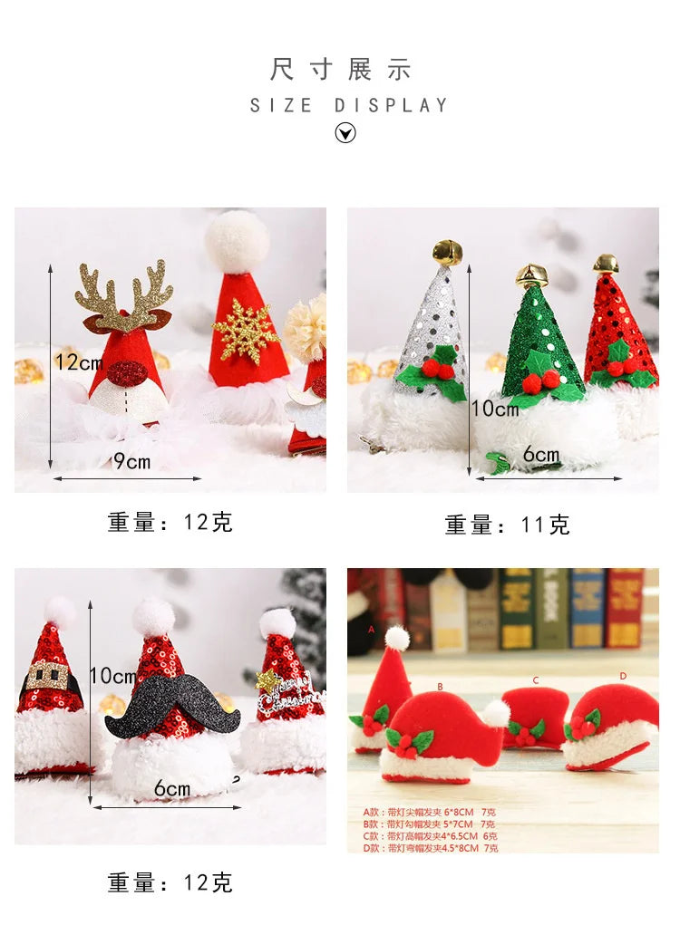 New Christmas decoration  hat hairpin adult children