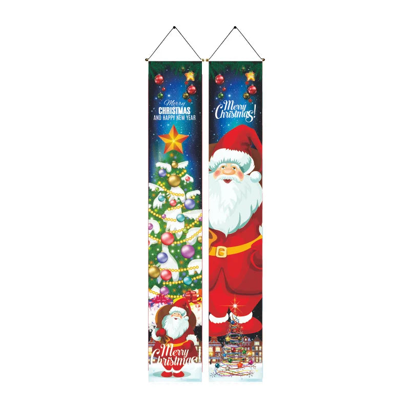 ,gifts,Christmas doors,flags,banners