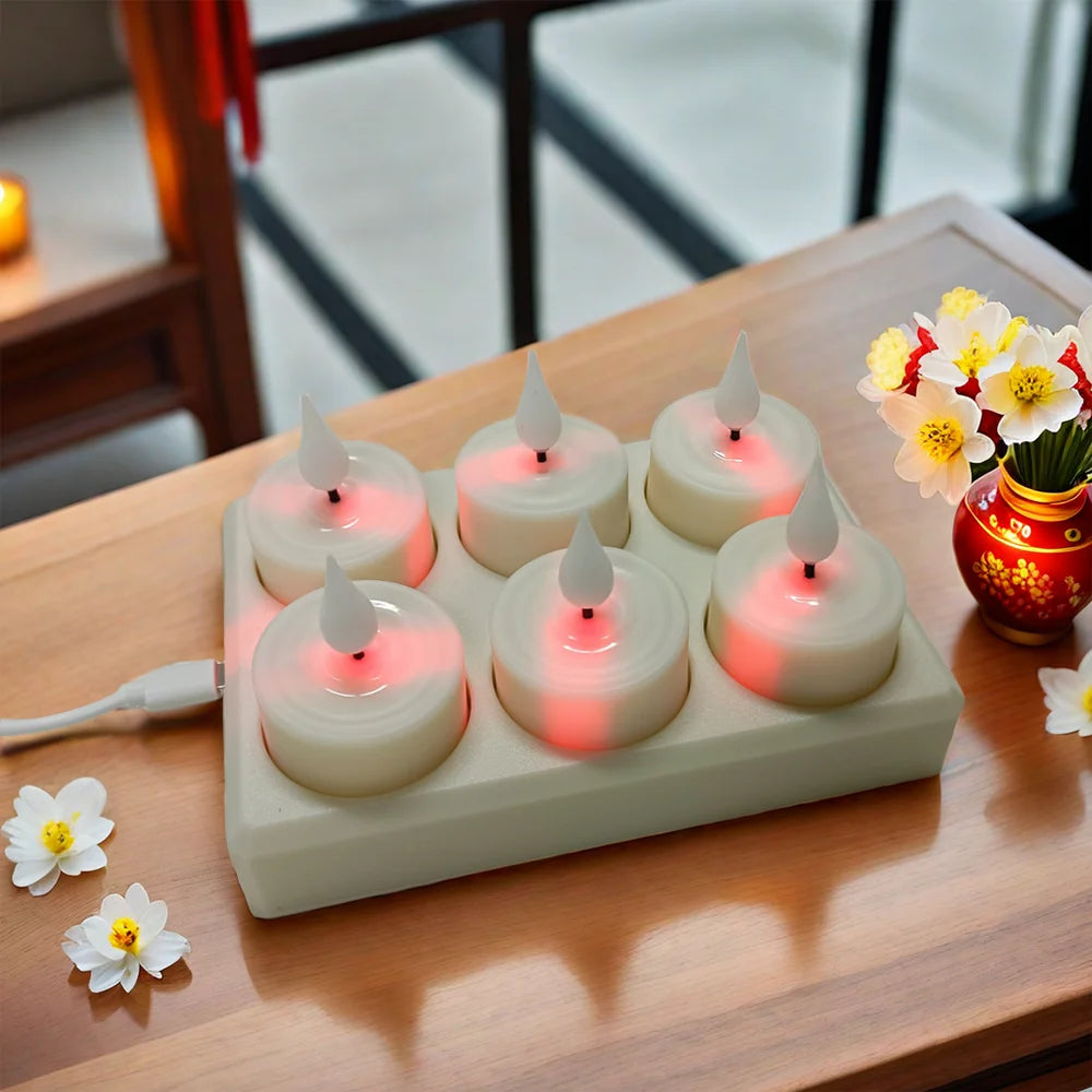 LED Candle Light Rechargeable Flameless Wedding Decor