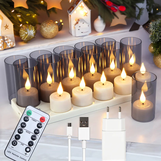 LED Candle Light Rechargeable Flameless Wedding Decor