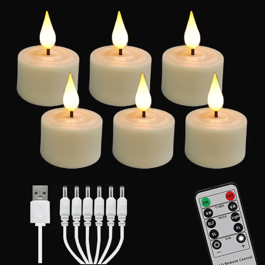 LED Candle Light Rechargeable Flameless Wedding Decor