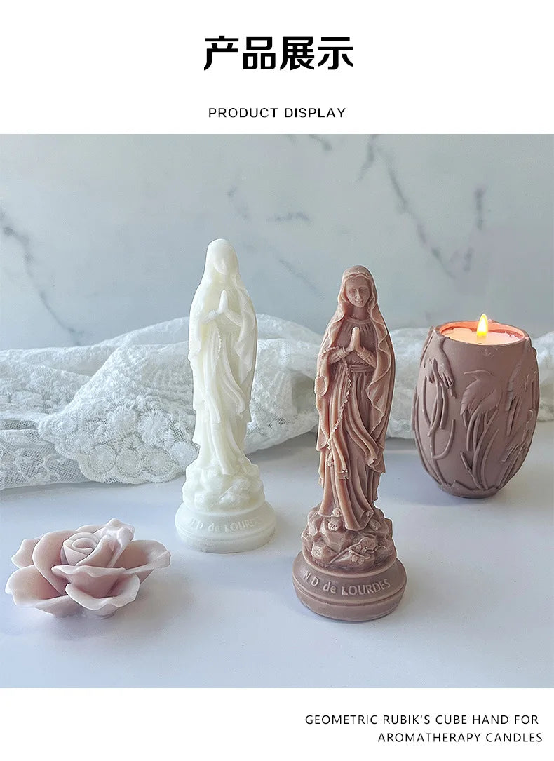 Virgin Mary scented candle.