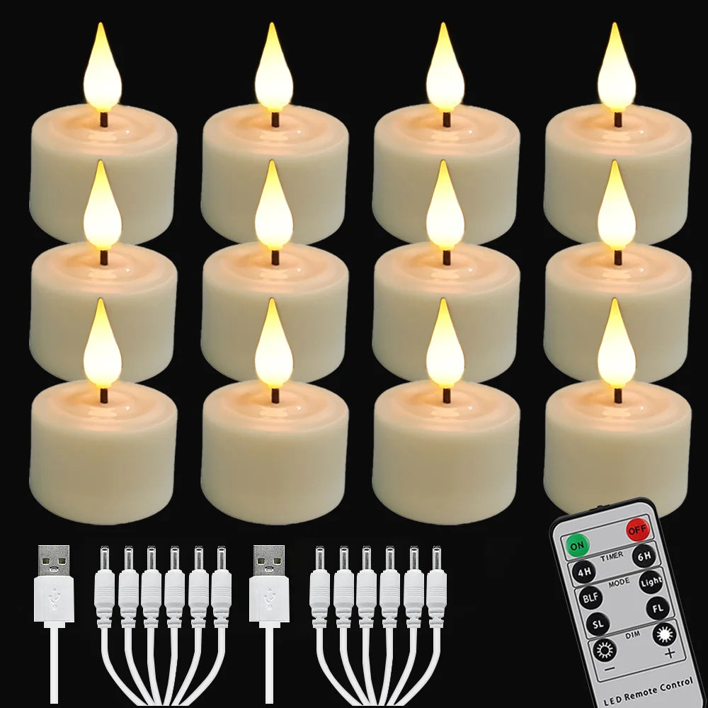 LED Candle Light Rechargeable Flameless Wedding Decor