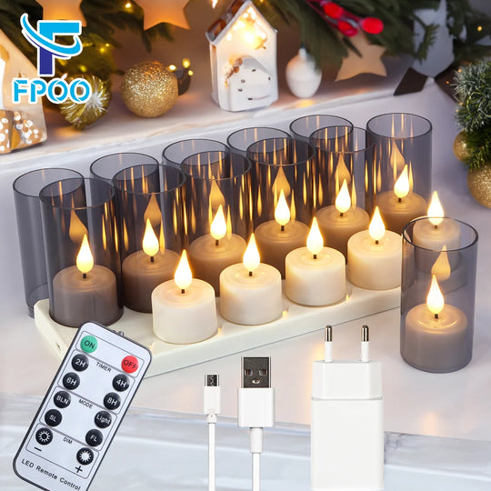 LED Candle Light Rechargeable Flameless Wedding Decor