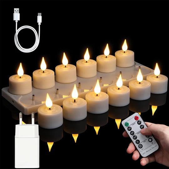 LED Candle Light Rechargeable Flameless Wedding Decor